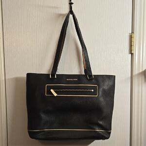 Michael Kors Black and Gold Tote Bag